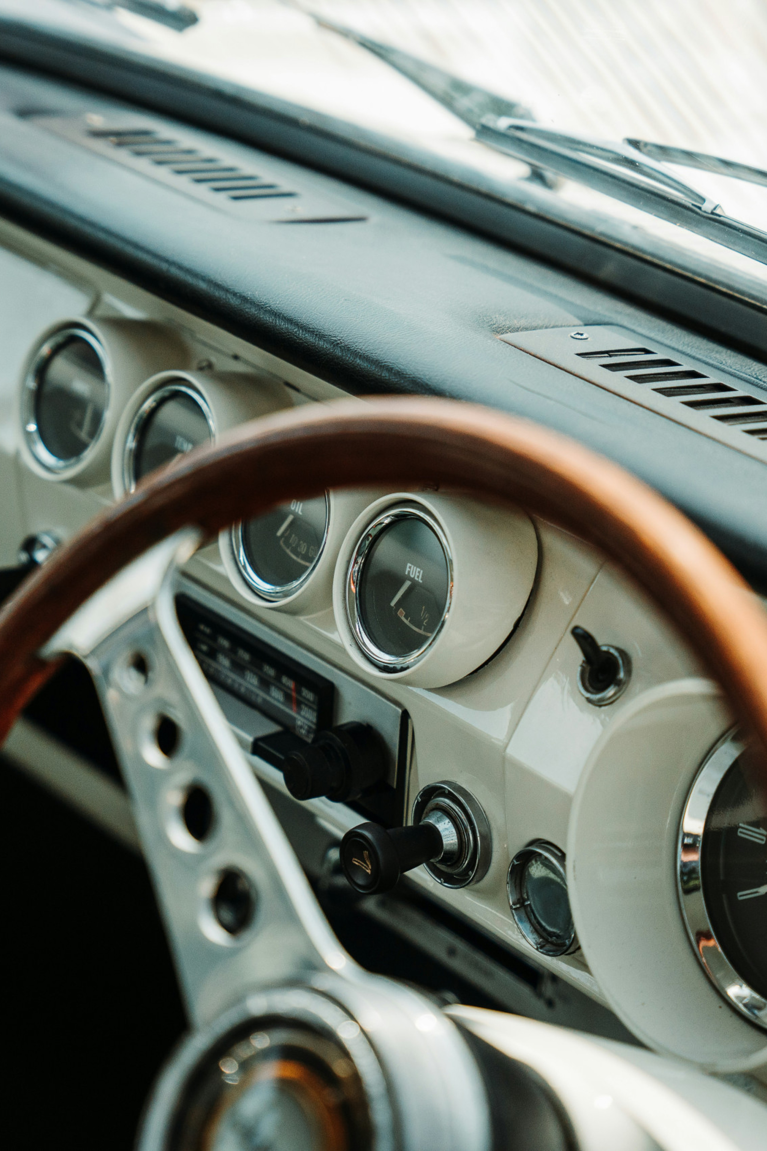 interior of vintage car