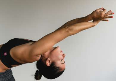 Woman doing yoga pose.