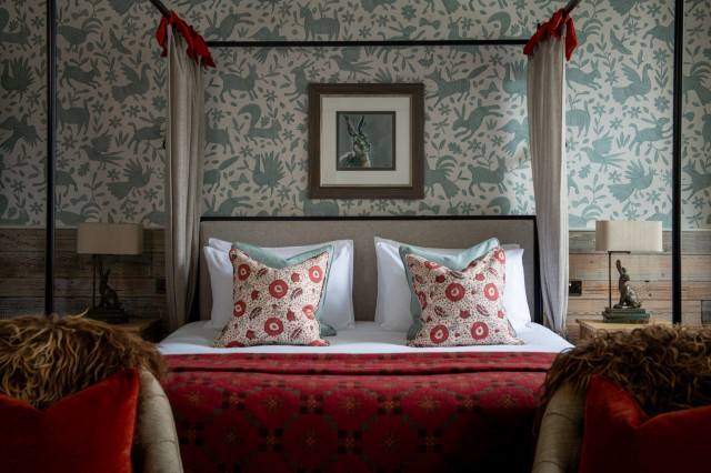 four-poster bedroom inside yorkshire hotel 
