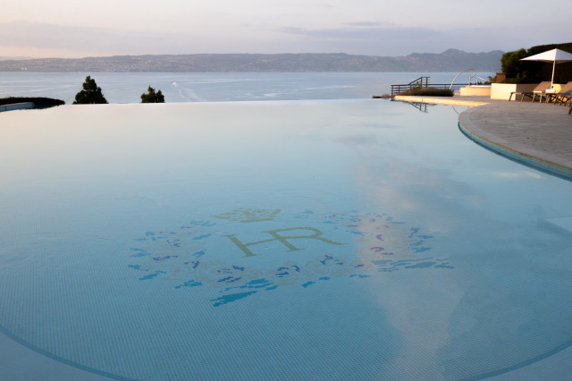 outdoor swimming pool at evian resort 