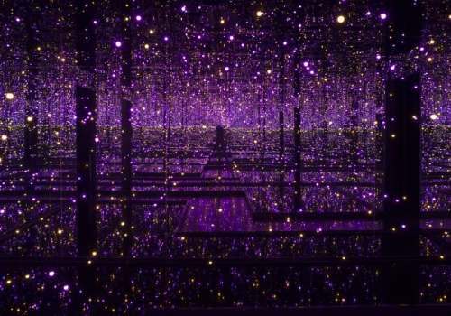 Purple Infinity Mirrored room art.