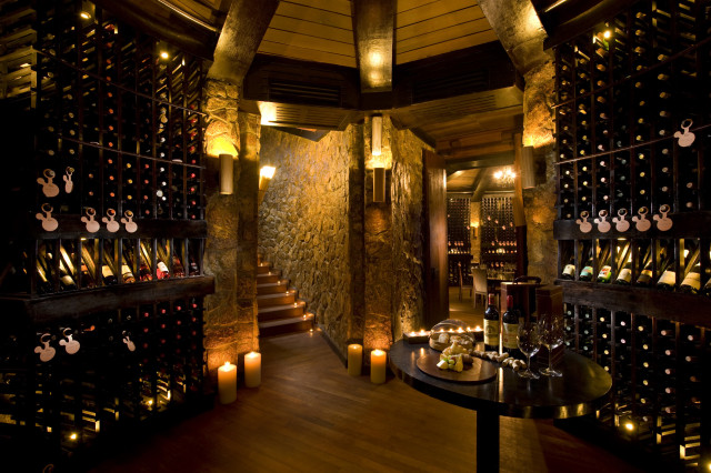 photo inside hotel wine cellar