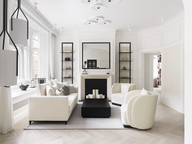 stylish apartment with white furnishings 