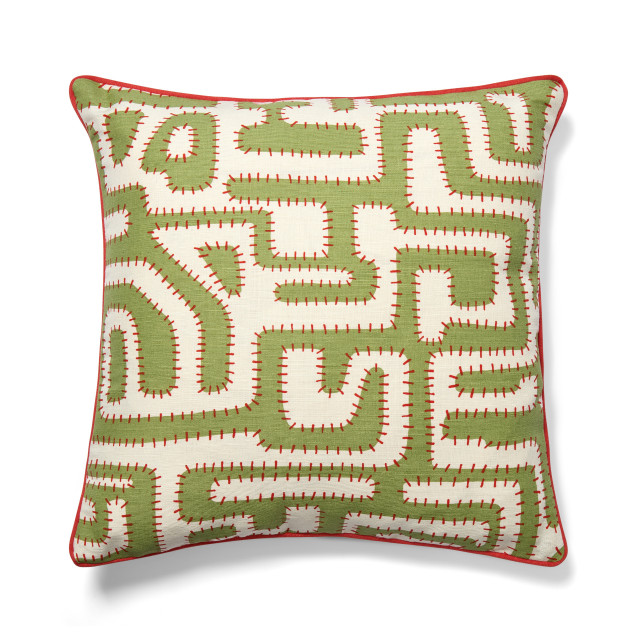 kit kemp green maze cushion