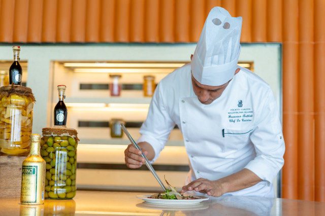 chef at work in restaurant