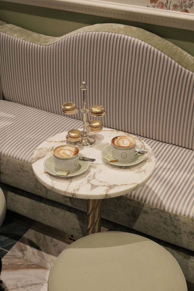 interior of laduree cafe in london