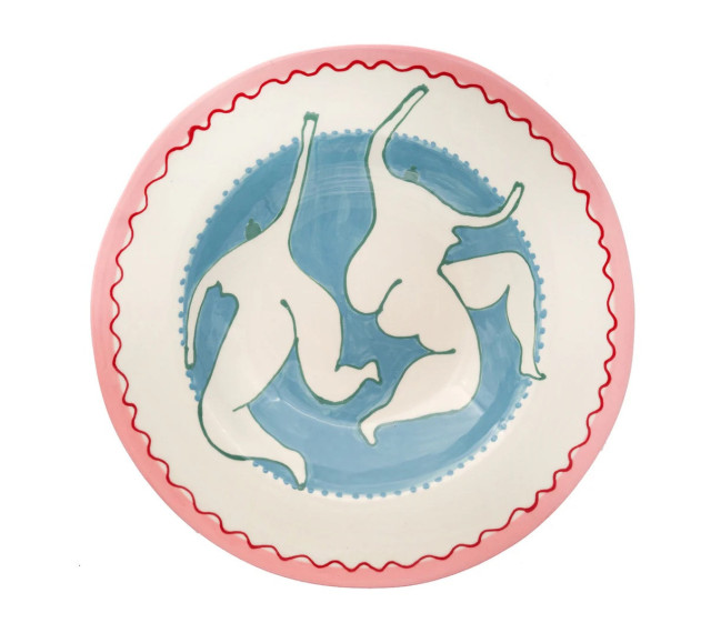 dinner plate with two dancers on it 