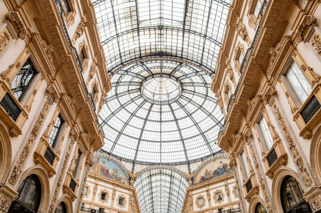 shopping arcade in milan