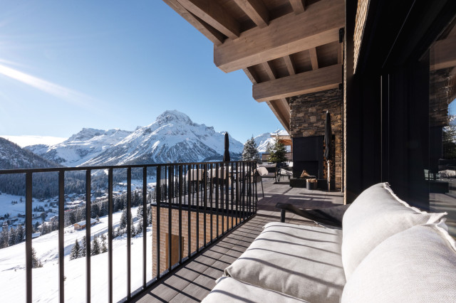 balcony inside austrian chalet 