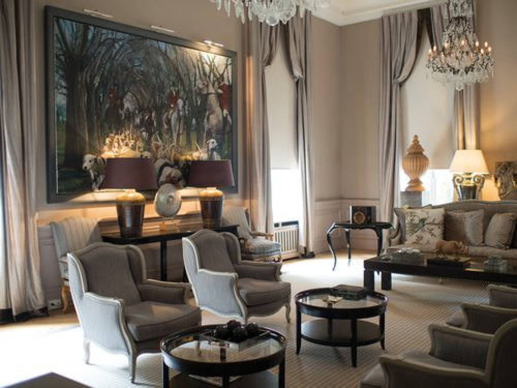 elegant soft furnishings in a Chateau hotel in France