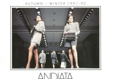 Models on the catwalk in the 90s .