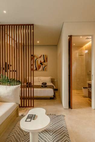 Picture of bedroom inside hotel .