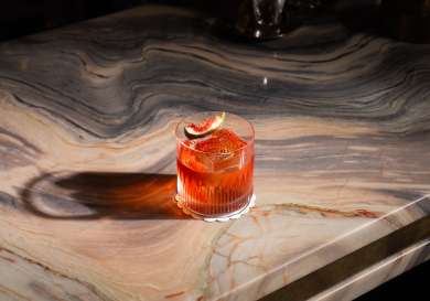Negroni cocktail at sale e pepe restaurant .