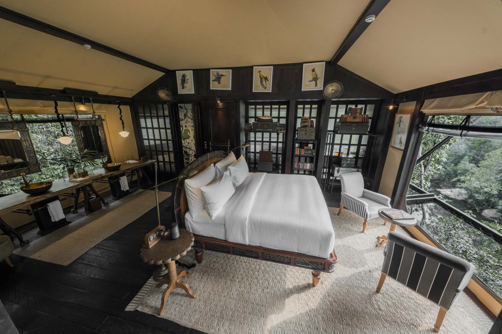 The five-star tent lodges have been named like The Great Conservationist. The Birders tent lodge marks Jackie Kennedy's visit to Cambodia in 1967
