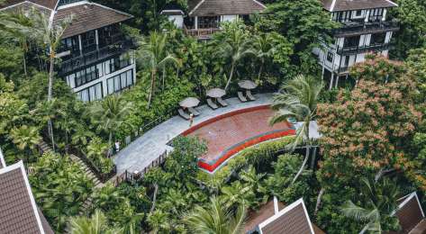 Aerial view of hotel in Thailand.