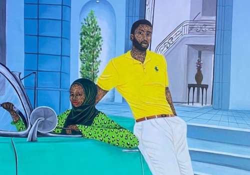 Hamid nii nortey deep summer is when laziness finds respectability 2021. acrylic on canvas. courtesy of the artist and of ada contemporary art gallery 2.