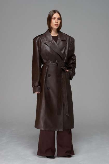 Afterhours   faux leather trench coat.