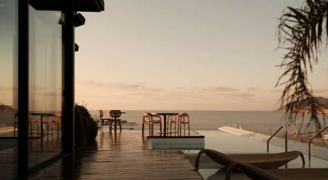 Aguas de ibiza rooftop view with private pool .
