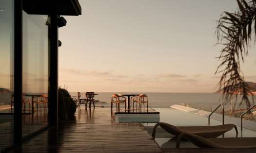 Aguas de ibiza rooftop view with private pool .