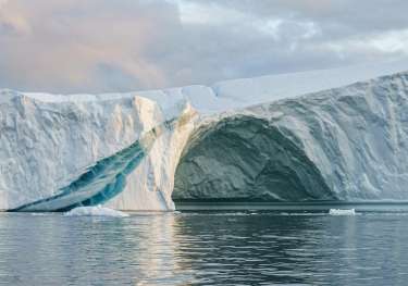 Icebergs in the Arctic.
