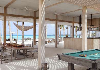 Beach shack at maldives hotel.