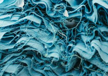 Folded bits of blue fabric.