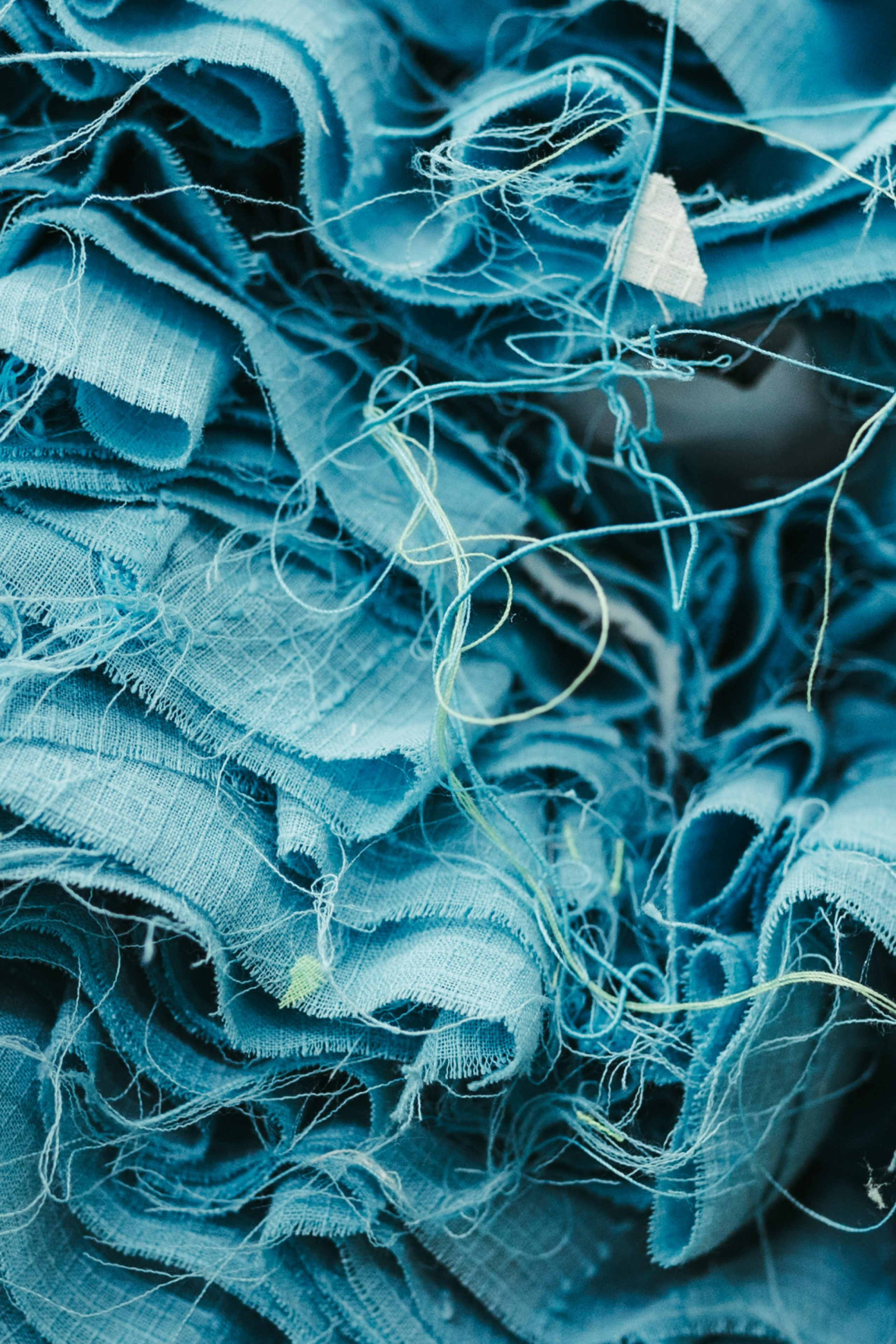 folded bits of blue fabric