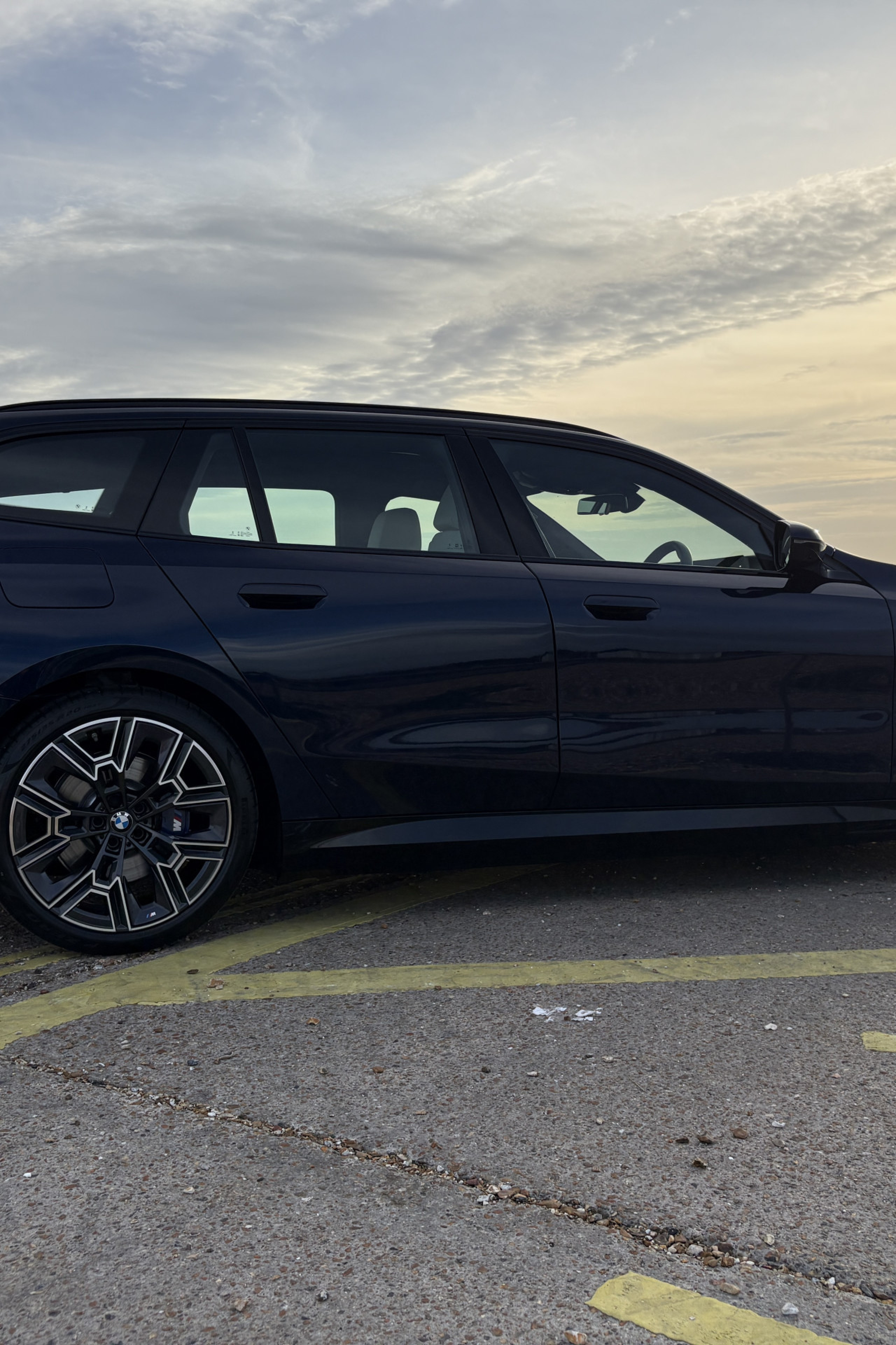 side view of parked bmw 530e 