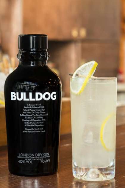 Bulldog gins tom collins.