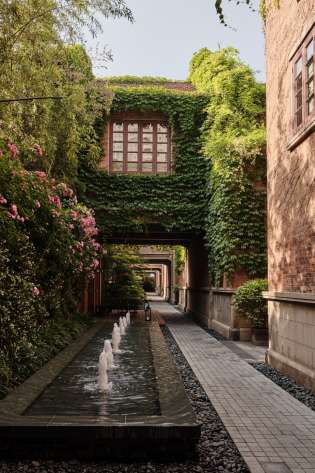 Brick path at hotel in china.