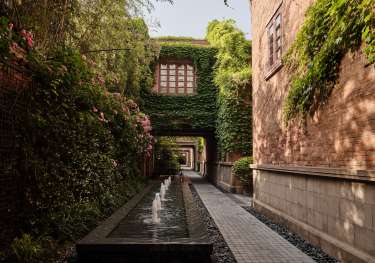 Brick path at hotel in china.
