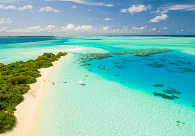 Aerial view of beach in the caribbean .