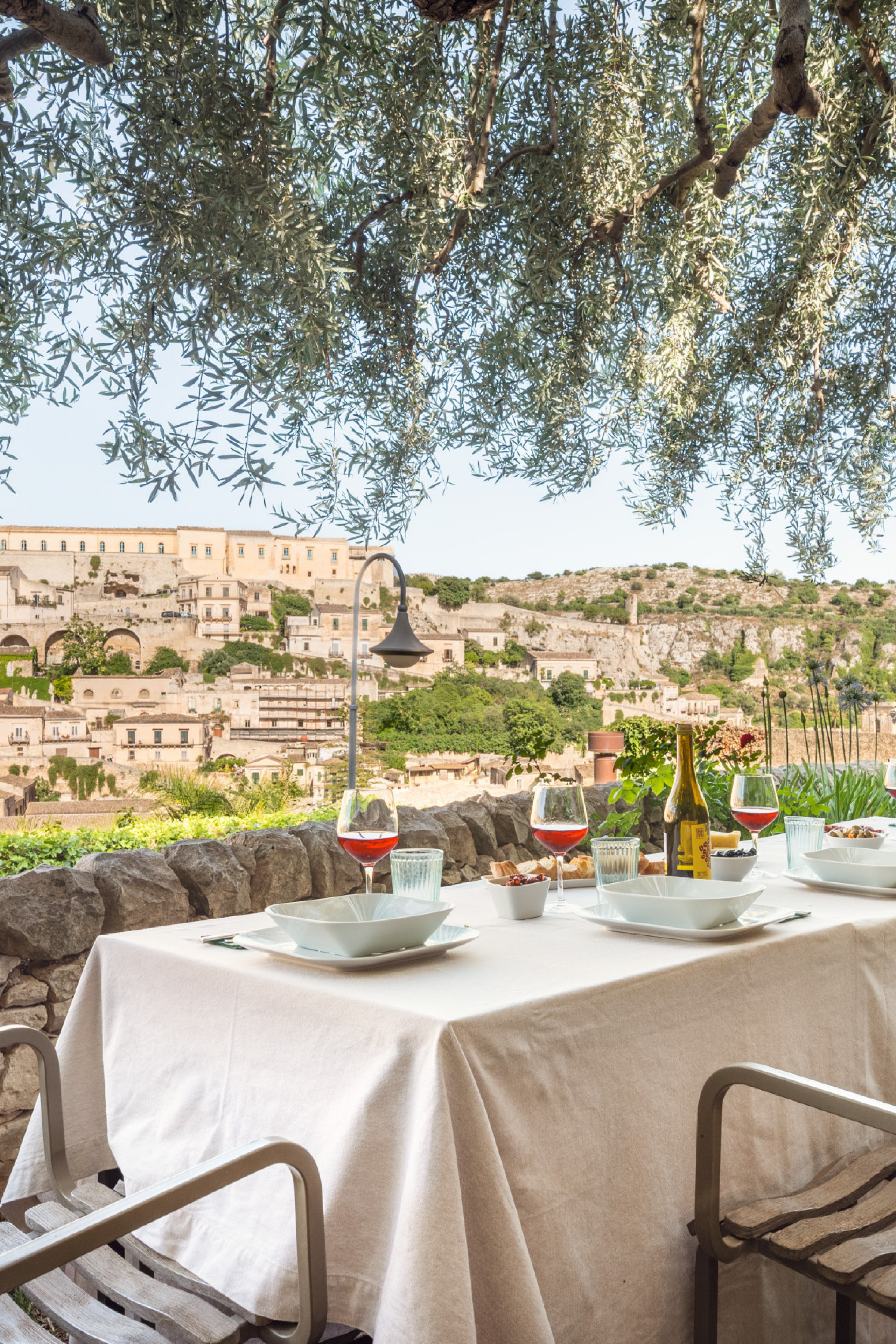 outdoor table at hotel 