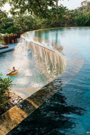 Waterfall swimming pool at sri panwa hotel .