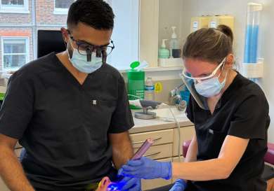 Patient at harley street smile clinic.