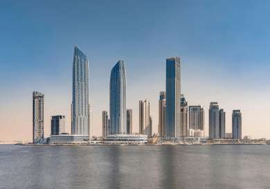 View of skyscrapers in dubai .