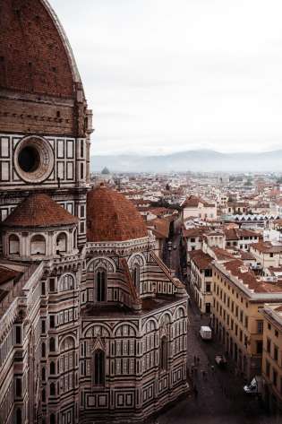 Close-up view of cathedral in florence.