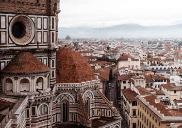 Close-up view of cathedral in florence.