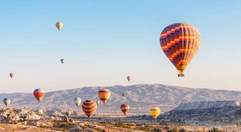 Hot air balloons in turkey .