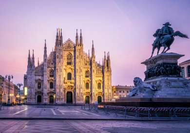 Milan cathedral in the evening.
