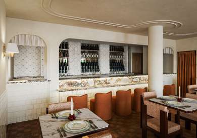 Restaurant interiors.
