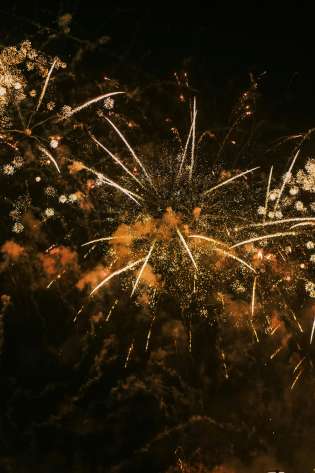 Gold firework display.
