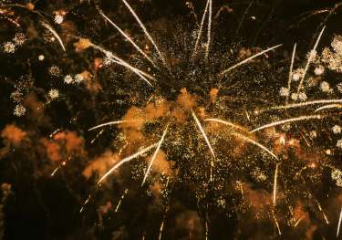 Gold firework display.