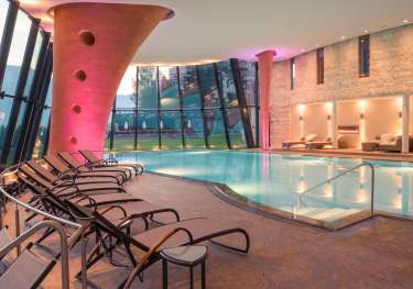 Grand hotel kronenhof   indoor pool at twilight.