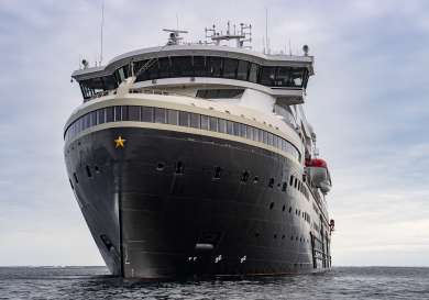 Cruise ship at sea .