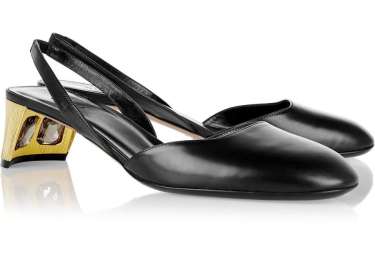 Gucci classic black sling backs.