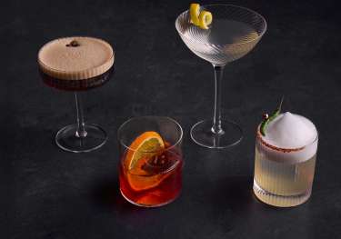 Array of cocktails .