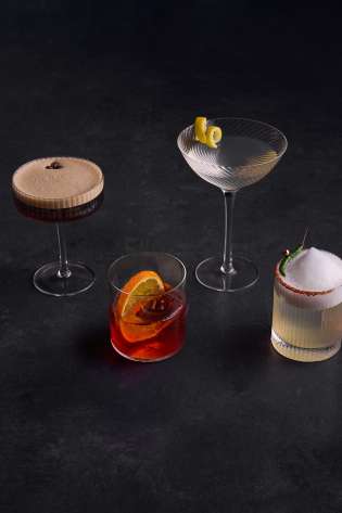 Array of cocktails .