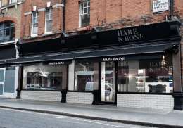 Hare and Bone hair salon from the outside.