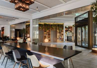 Hart shoreditch lobby tables.